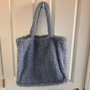 ✨ Chic Gray-Blue Teddy Bear Tote Bag Cozy Laptop Southampton Boutique Find